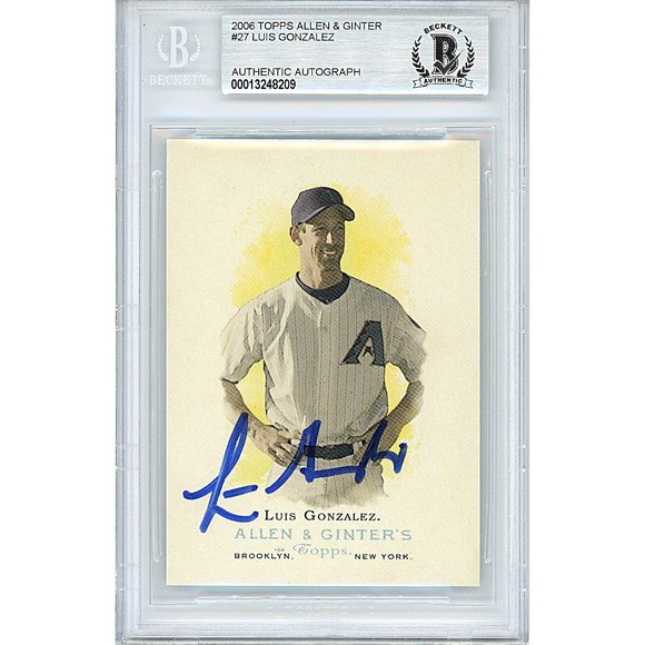 Luis Gonzalez DBacks Signed Topps Allen Ginter Baseball Card Beckett Autographed - Picture 1 of 4